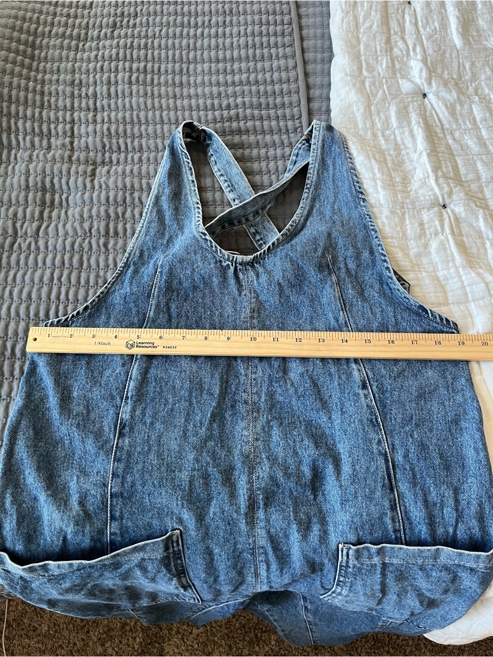 Free People We The Free High Roller Oversized Denim Jumpsuit Medium Wash Small - Picture 11 of 12